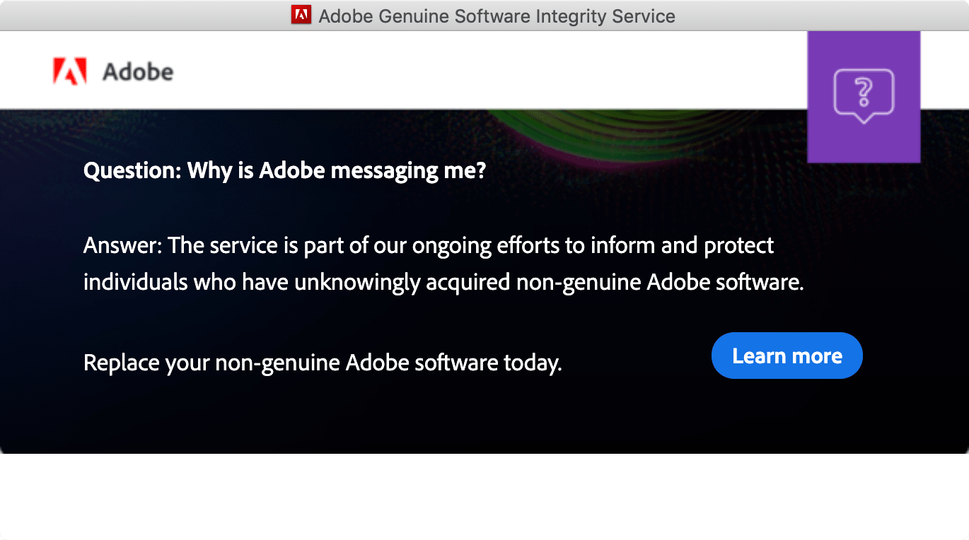 Adobe's Threatening nagware