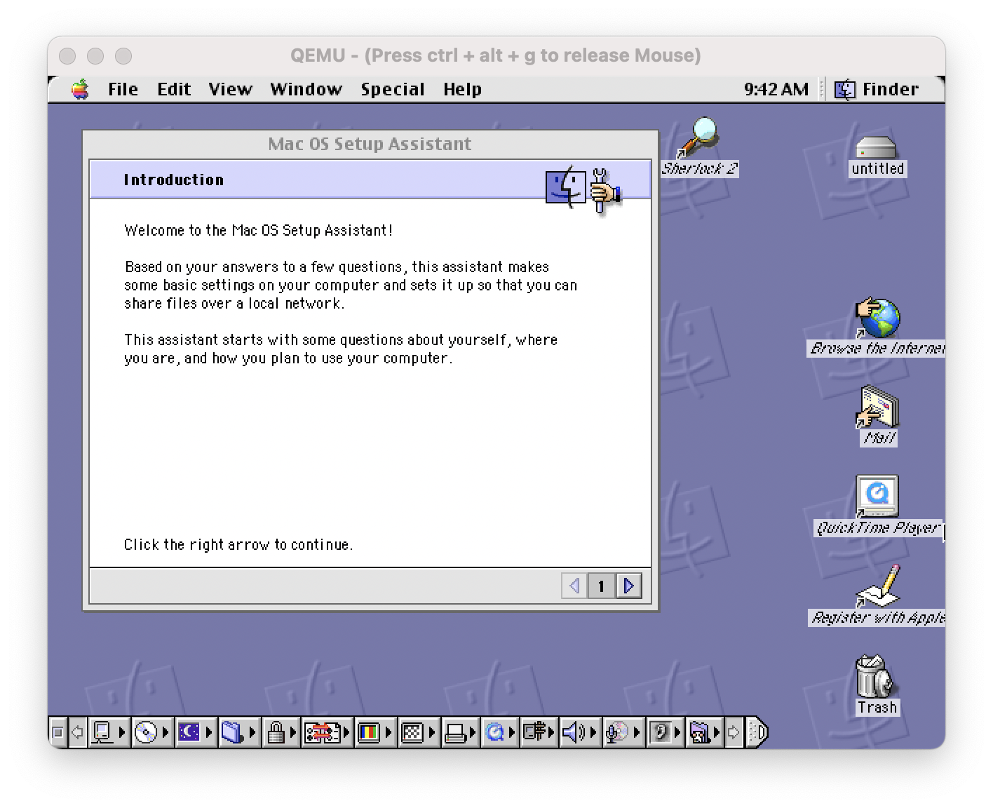 Mac OS 9 in QEMU